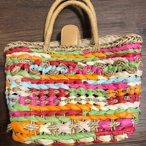 A New Day Colorful Straw Crossbody Purse